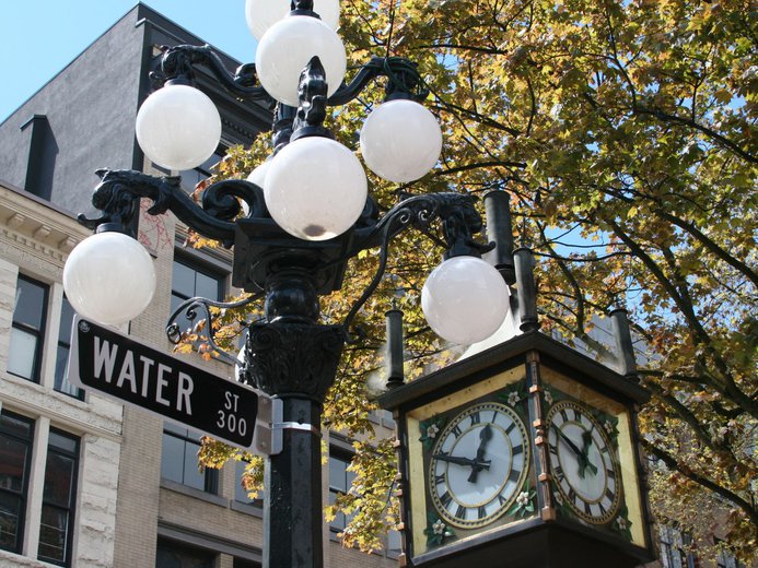 Lamp and Steam Clock in Gastown neighbourhood of Vancouver