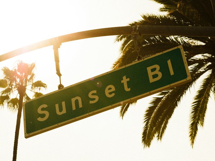 Sign saying Sunset Bl in Los Angeles